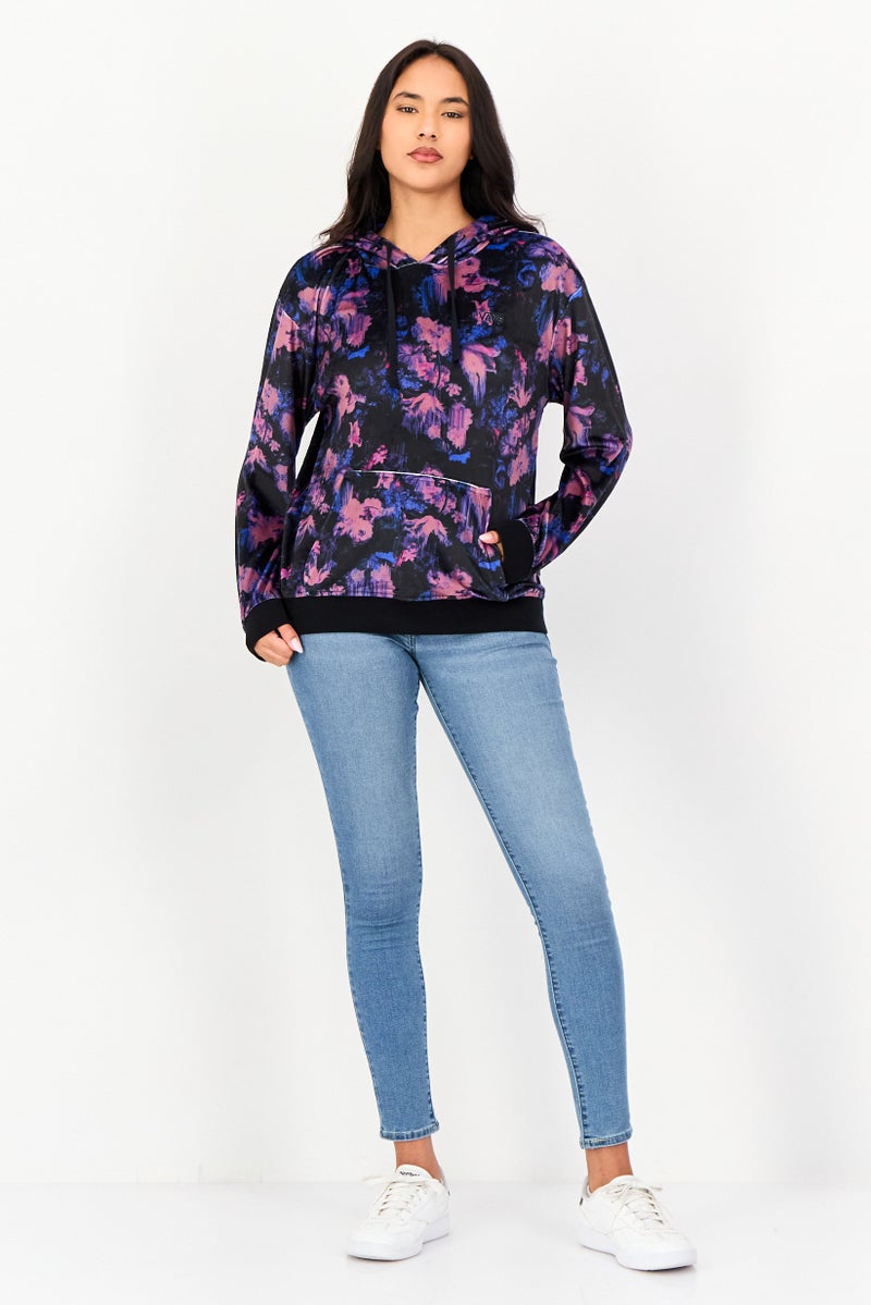 VANS Women Embroidered Logo Long Sleeves Hoodie, Multicolor - Image 4