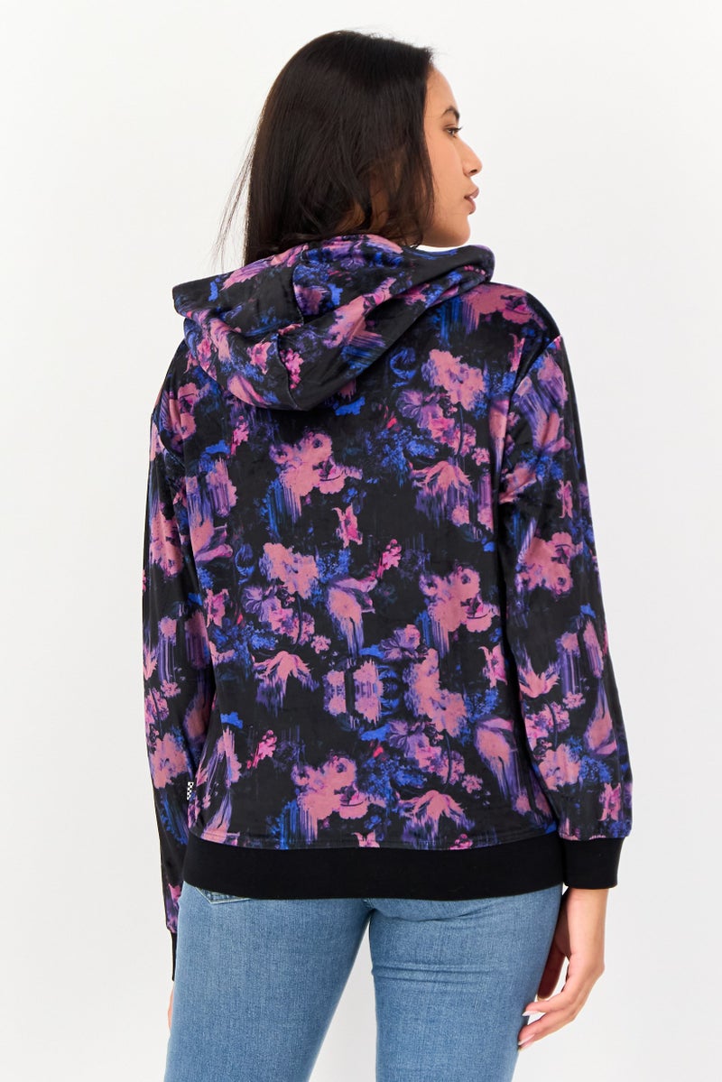 VANS Women Embroidered Logo Long Sleeves Hoodie, Multicolor - Image 3