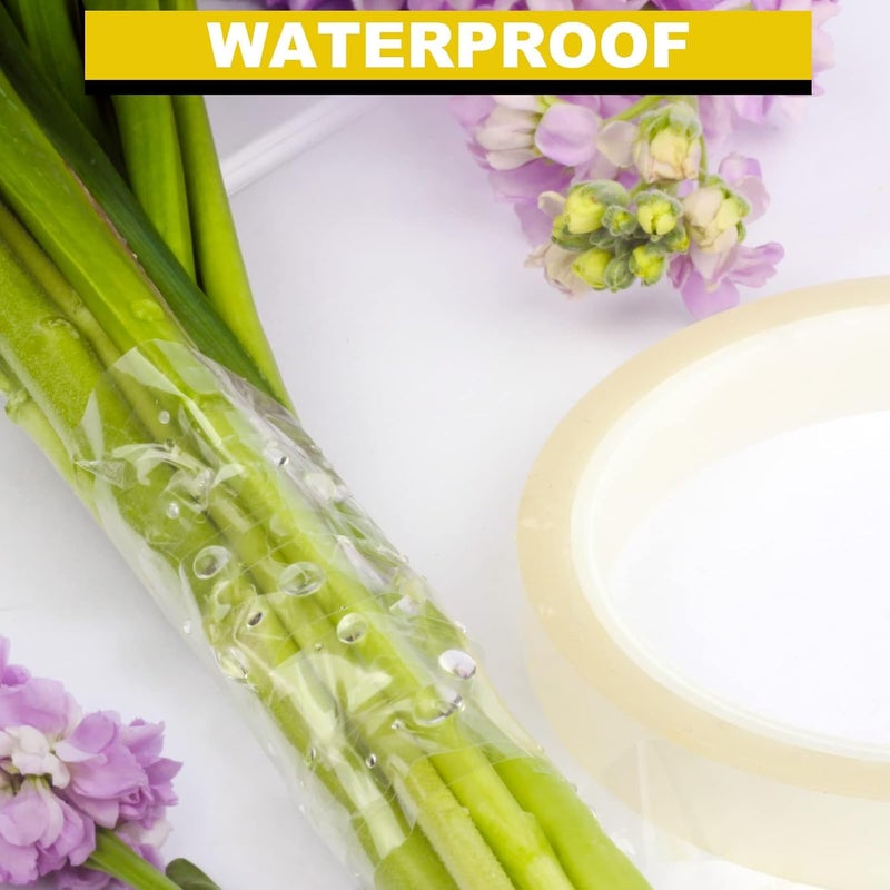 ARIFLOR 4Packs Clear Floral Tape - 1/4 inches Wide Floral Vase Tape, Clear Waterproof Floral Tape for Fresh Flower Bouquets and Flower Arrangements Crafts (0.25inch*4Packs), 0.25inch*4Pack - Image 5