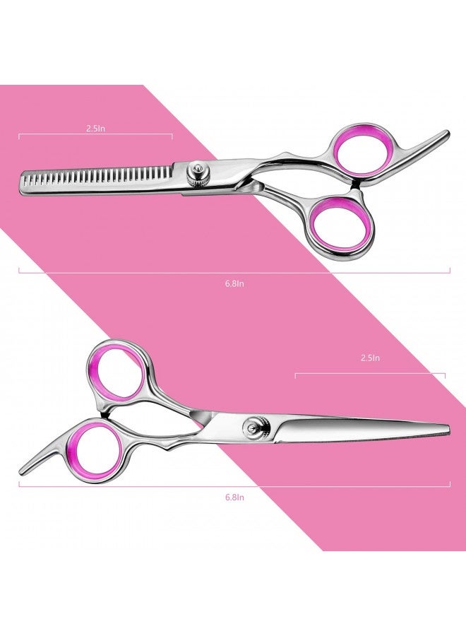 Fcysy مقصات قص الشعر ومقصات التخفيف - مجموعة مقصات حلاقة احترافية Fcysy مع ملحقات قص الشعر في حقيبة جلدية لقص وتصفيف الشعر للنساء والرجال والحيوانات الأليفة - 7 قطع - Image 1