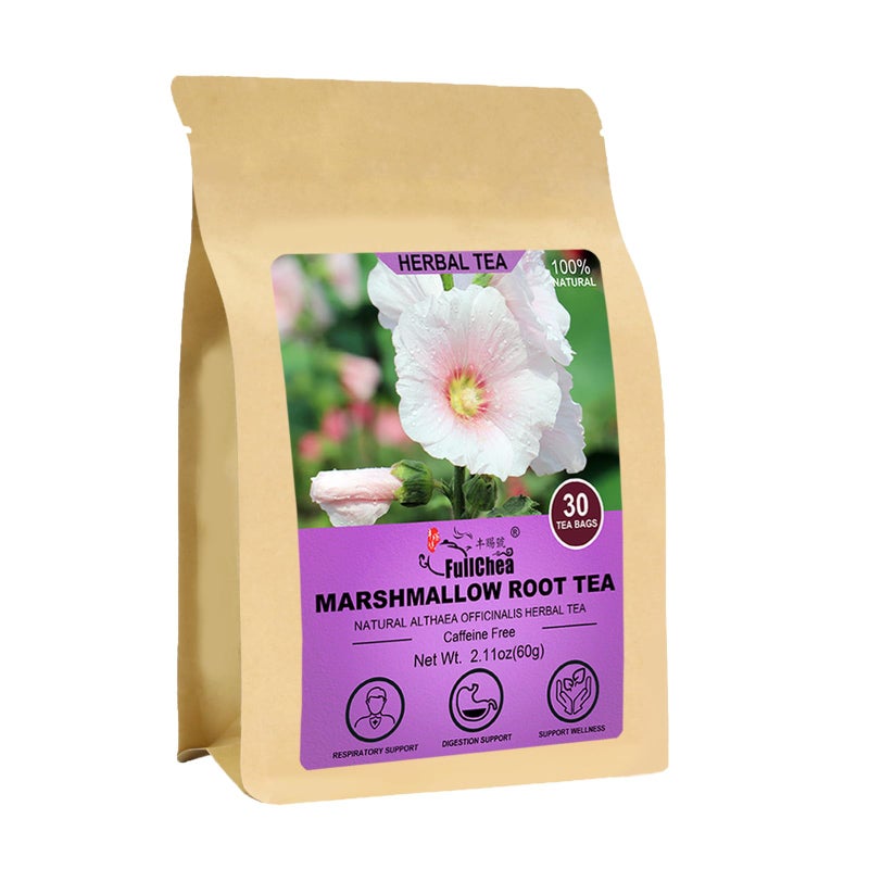 FullChea - Marshmallow Root Tea, 2g X 30 Count - Premium Natural Dried Cut & Sifted Althaea Officinalis - Non-GMO - Caffeine-free - Respiratory Support & Promote Digestion - Image 1