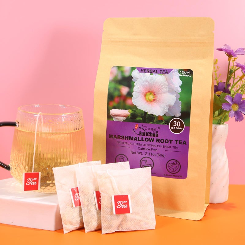 FullChea - Marshmallow Root Tea, 2g X 30 Count - Premium Natural Dried Cut & Sifted Althaea Officinalis - Non-GMO - Caffeine-free - Respiratory Support & Promote Digestion - Image 2