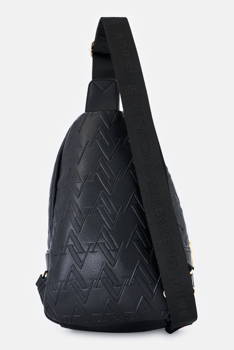 ADRIENNE VITTADINI Women Brand Logo Sling Bag, Black - Image 2