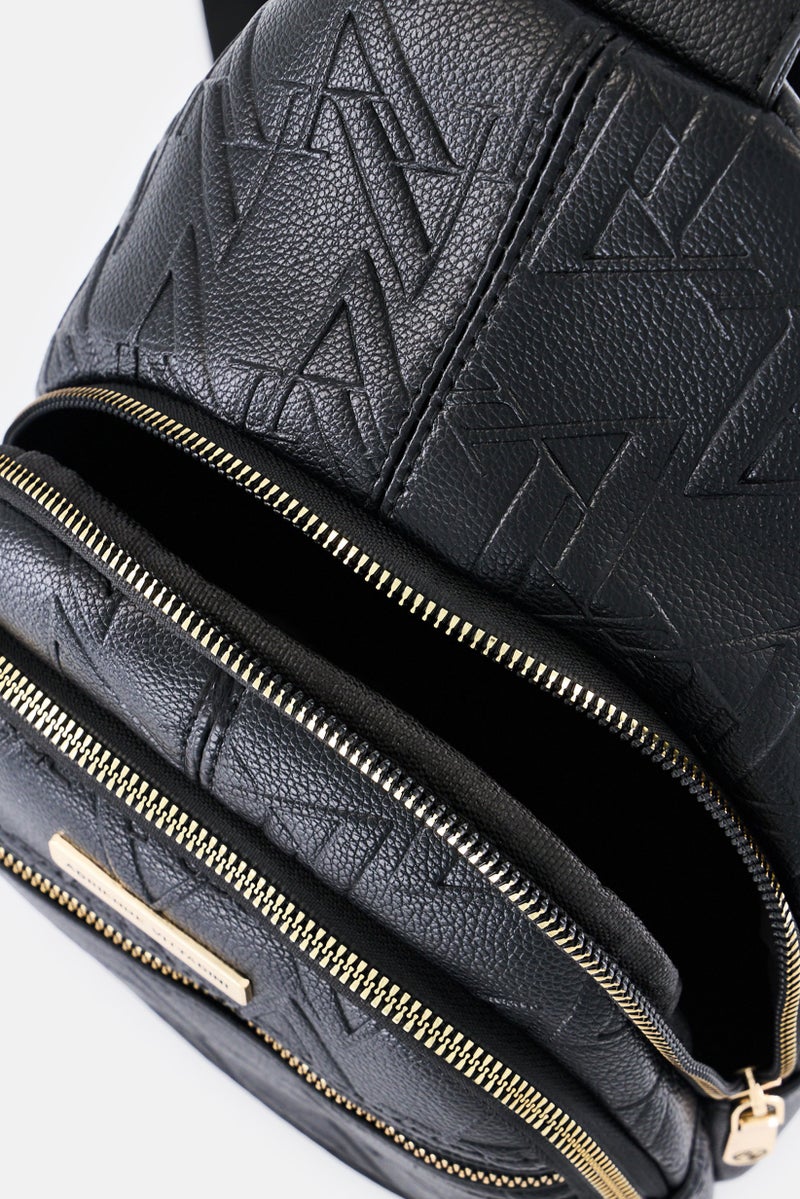 ADRIENNE VITTADINI Women Brand Logo Sling Bag, Black - Image 3