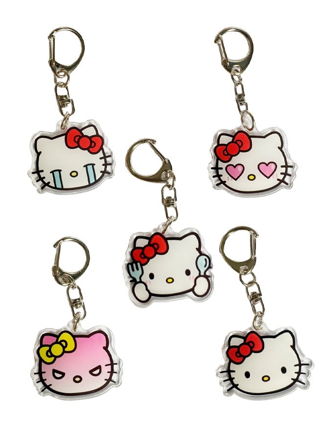 Sanrio 5PCS Hello Kitty Keychains, Versatile Accessory for Backpacks, Handbags, and Car Keys - Image 1