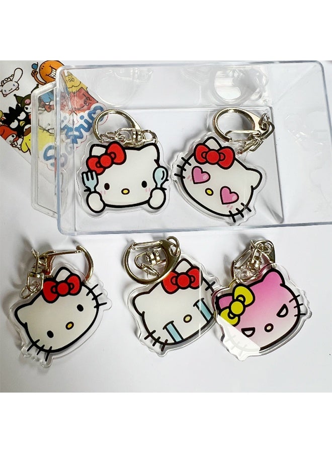 Sanrio 5PCS Hello Kitty Keychains, Versatile Accessory for Backpacks, Handbags, and Car Keys - Image 4