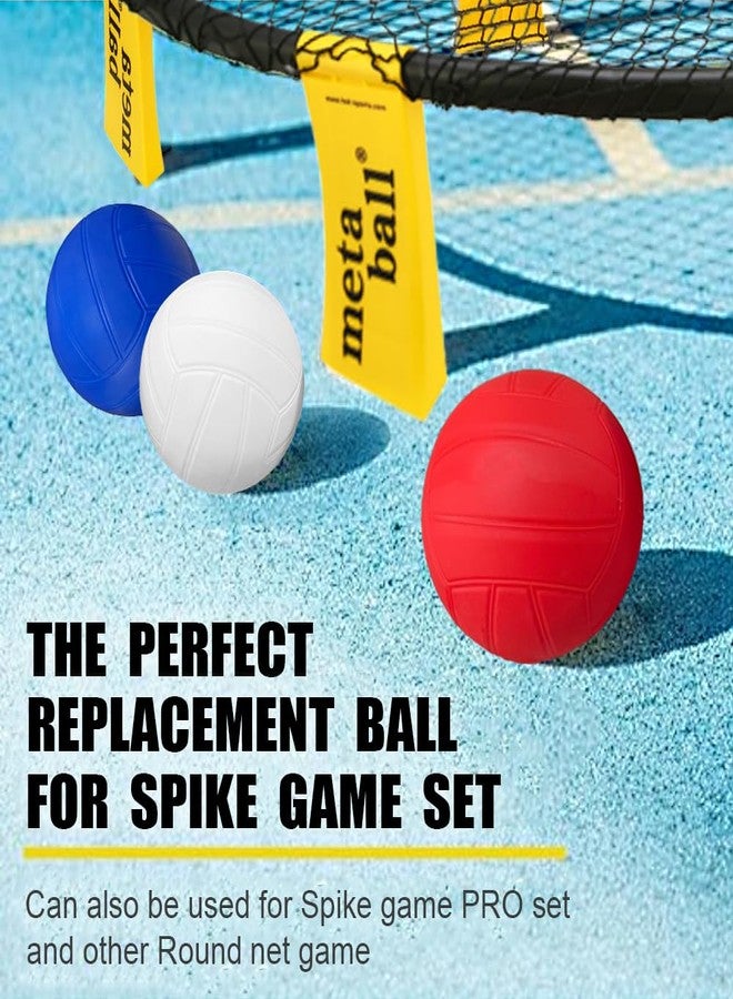 metaball Spike Game Replacement Balls National Color 3-Pack with Pump Compatible with Spike Standard Game Set and Other Round Net Game | Lawn Beach Volleyball | Strong Bounce Ball ( 3-Pack 3.5inch with Pump) - Image 2