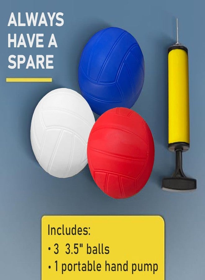 metaball Spike Game Replacement Balls National Color 3-Pack with Pump Compatible with Spike Standard Game Set and Other Round Net Game | Lawn Beach Volleyball | Strong Bounce Ball ( 3-Pack 3.5inch with Pump) - Image 4