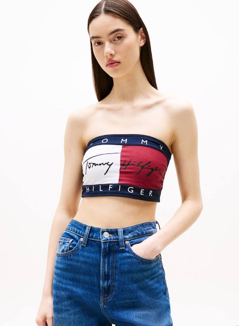 TOMMY HILFIGER TH Signature Logo Bandeau Bra - Image 1