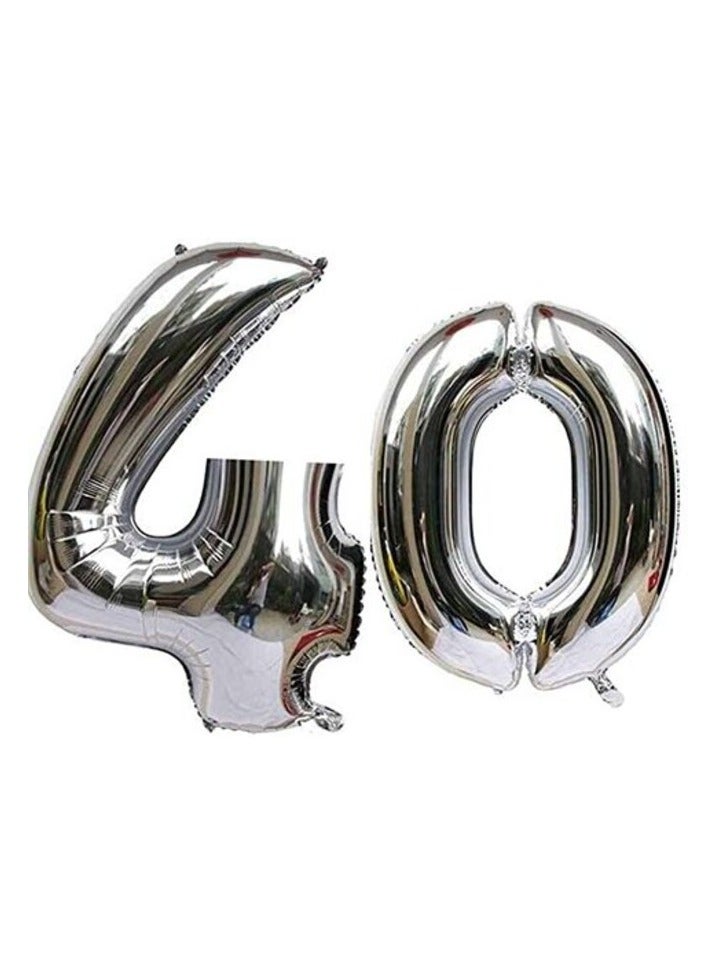 Promass - Party Decorations Adult Birthday Anniversary Decoration Supply Gold Silver 40 Inch Large Number Figure Balloons 10 20 30 40 50 60 70 80 90 Yrs