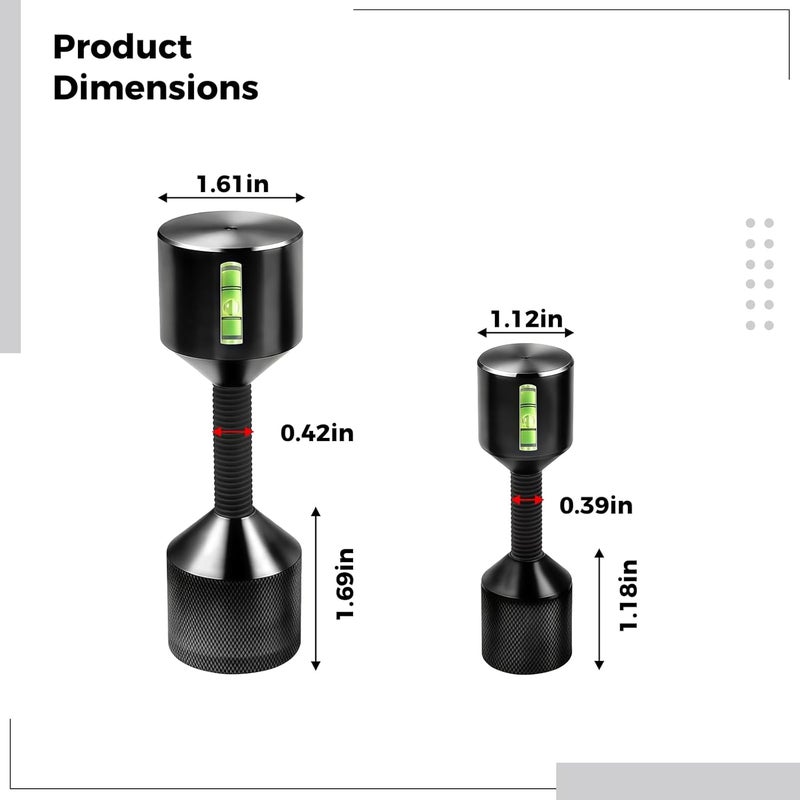 4 Size Aluminum Flange Alignment Pin Set with Adjustable Height and Foam Spirit Level - Image 3