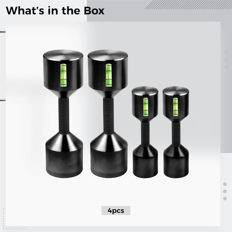 4 Size Aluminum Flange Alignment Pin Set with Adjustable Height and Foam Spirit Level - Image 5