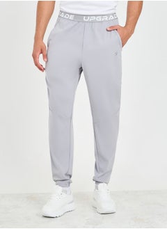 Slim Fit Running Trackpants with Printed Elasticated Waistband