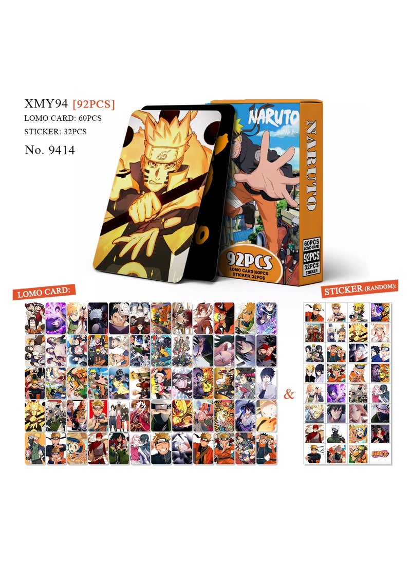 92 Pcs Anime Naruto Lomo Cards and Stickers - Image 1
