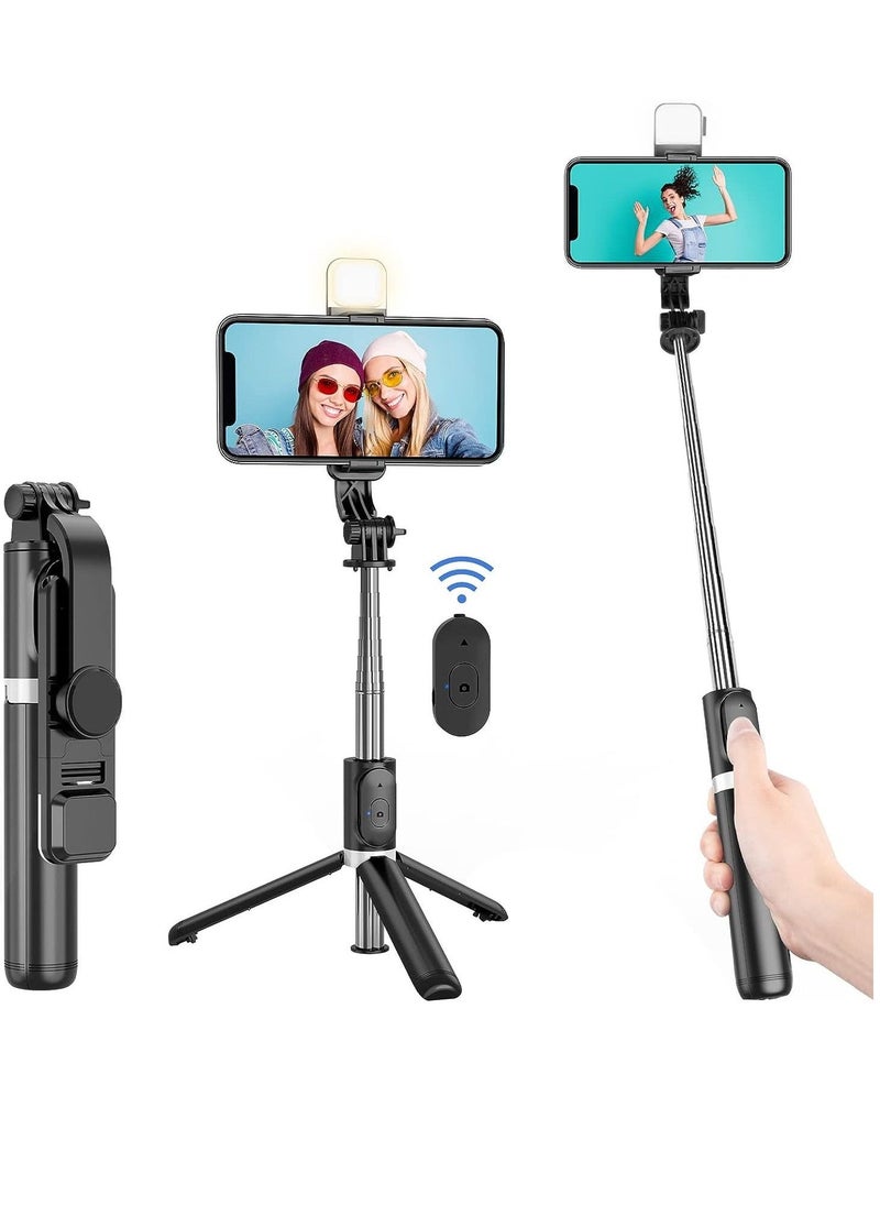 Raxoom Selfie Stick Tripod Wireless Remote Control Mini Extendable 4 in 1 Selfie Stick-360° rotation phone stand holder For Vlogging - Image 1