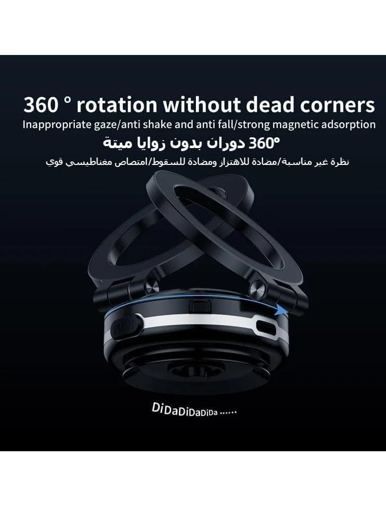 ELTRAZONE Electric Vacuum Magnetic Car Phone Mount, 360° Rotating Magnetic Phone Holder, Cell Phone Holder, Electric Suction Phone Mount, Strong Magnetic Grip for Car/Gym/Mirror/Smooth Surface (Black) - Image 5
