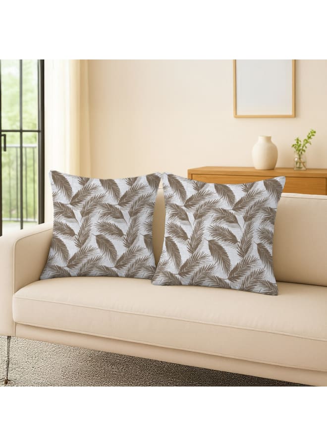  انتكس بيت الستائر وسادة بيلا من الكتان المخملي من إنتكس هوم - نقشة أوراق الشجر - قماش أنيق ومتين لغرف المعيشة - قطعتان - Image 2