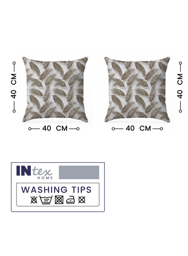  انتكس بيت الستائر وسادة بيلا من الكتان المخملي من إنتكس هوم - نقشة أوراق الشجر - قماش أنيق ومتين لغرف المعيشة - قطعتان - Image 5
