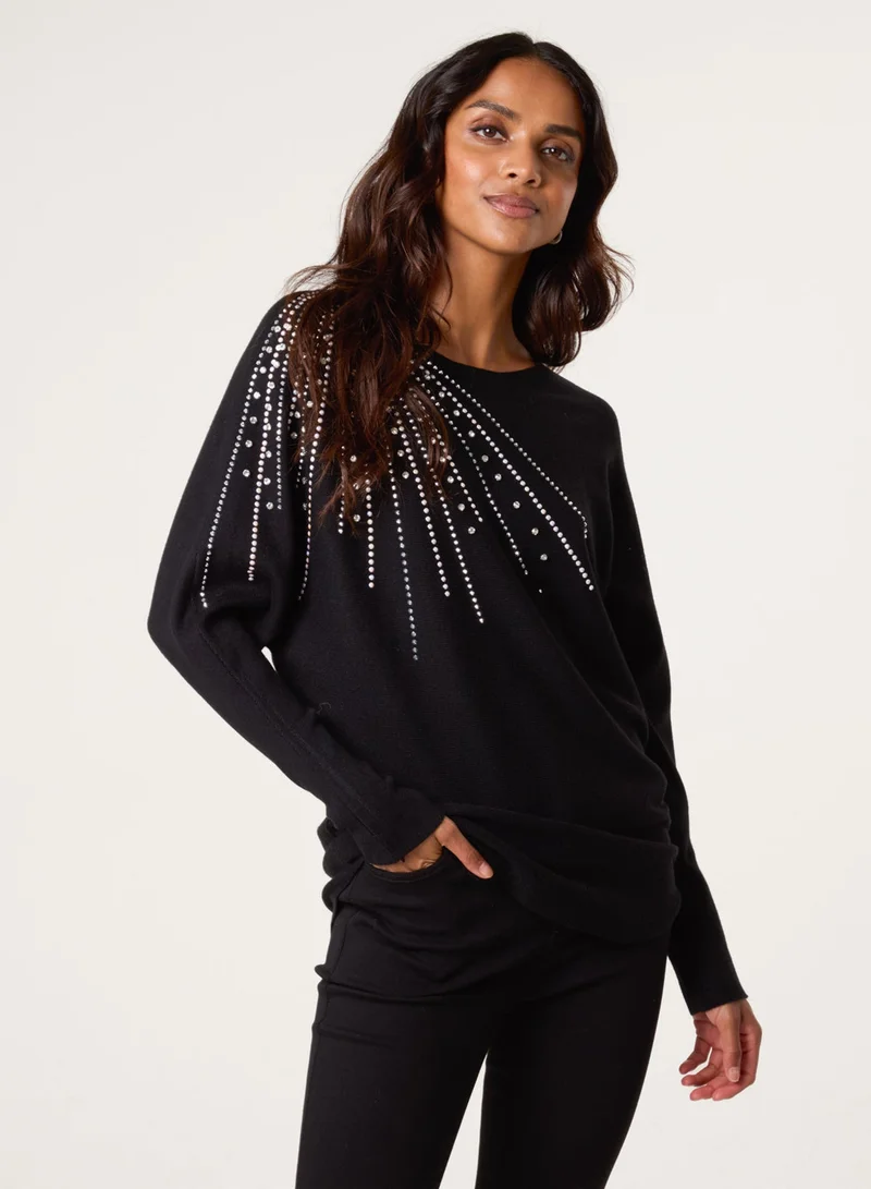 Blue Vanilla Jumper With Shoulder Embellishment