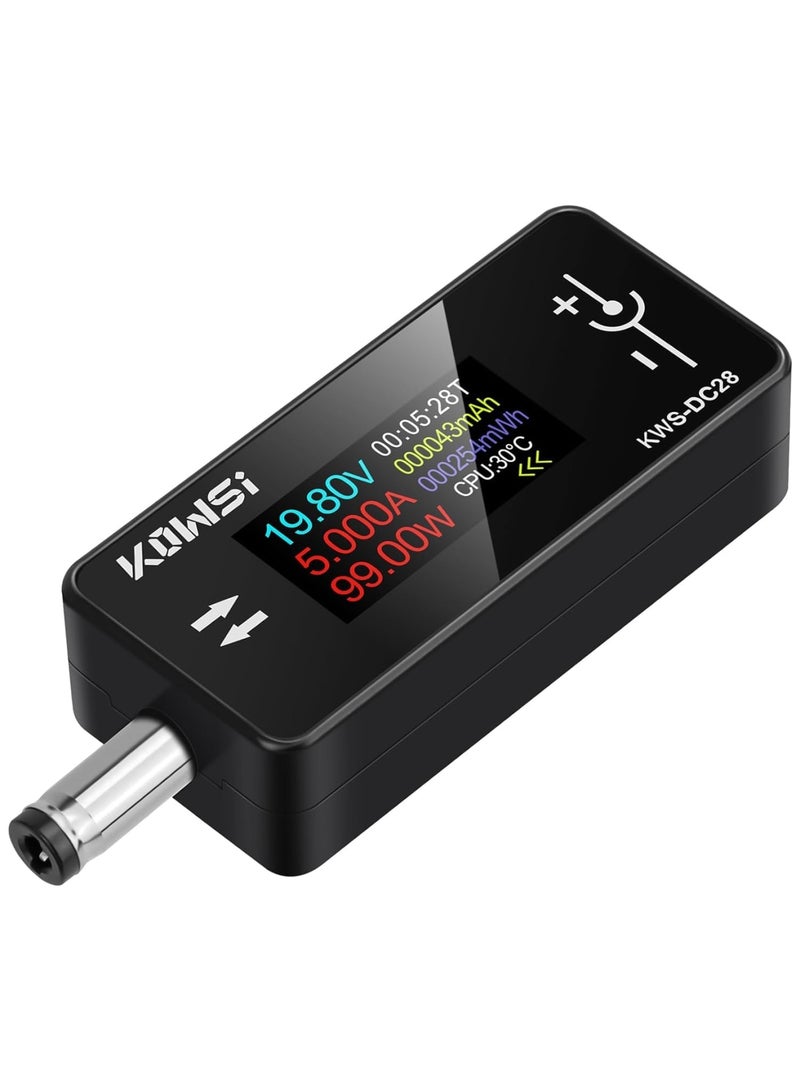 SYOSI DC Voltage Current Tester, MakerHawk Digital Ammeter Voltmeter for 4-30V 0-12A Two-Way Measurement, Measures Voltage Current Capacity, Compatible with DC 5.5x2.5/2.1 Port Devices, Compact and Accurate - Image 1