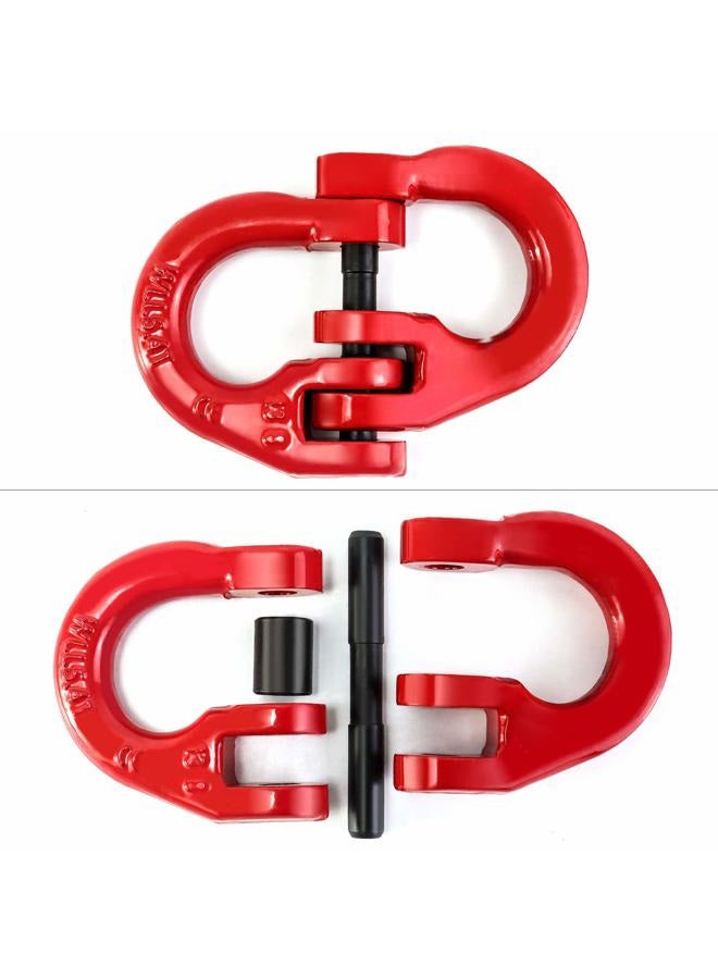 QWORK G80 Alloy Steel Hammerlock Coupling Link Connecting Link, 1/2, Red Painted, 12000 lbs Working Load Limit,2 Pack - Image 4