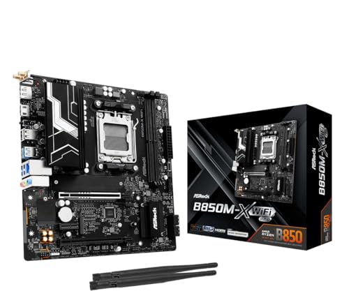 ASRock لوحة أم ASRock B850M-X WiFi R2.0 AM5 Micro-ATX: تدعم معالجات AMD Ryzen 9000/8000/7000، DDR5 8200+ (OC)، PCIe 5.0، Wi-Fi 6E، LAN 2.5G، USB-C، BIOS Flashback - Image 1