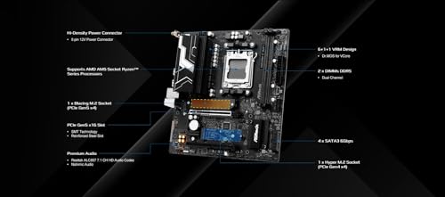ASRock لوحة أم ASRock B850M-X WiFi R2.0 AM5 Micro-ATX: تدعم معالجات AMD Ryzen 9000/8000/7000، DDR5 8200+ (OC)، PCIe 5.0، Wi-Fi 6E، LAN 2.5G، USB-C، BIOS Flashback - Image 5