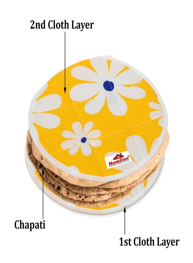 Homfine 2 Set of 4Pcs Roti/Chapati Cotton Cloth Rumal/Cover Set for Fresh Rotis Daily Use Dual Layer Washable Reusable Odor Less (4Pcs (2Bottom+2Top), Color May Vary) - Image 3