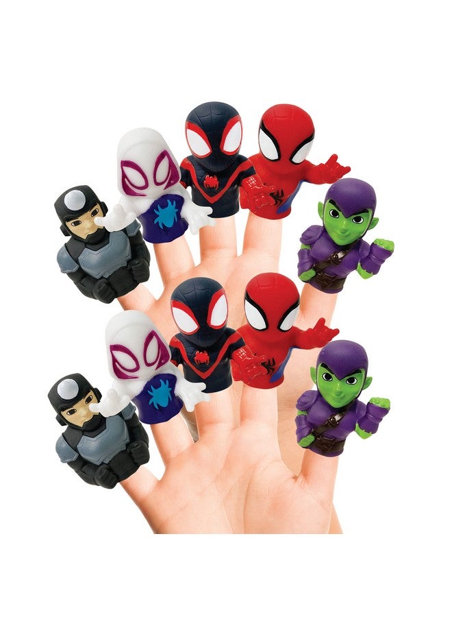 ginsey Spidey & His Amazing Friends 10 Piece Finger Puppet Set - Party Favors, Educational, Bath, Floating Pool, Beach Toys, Playtime - Image 1