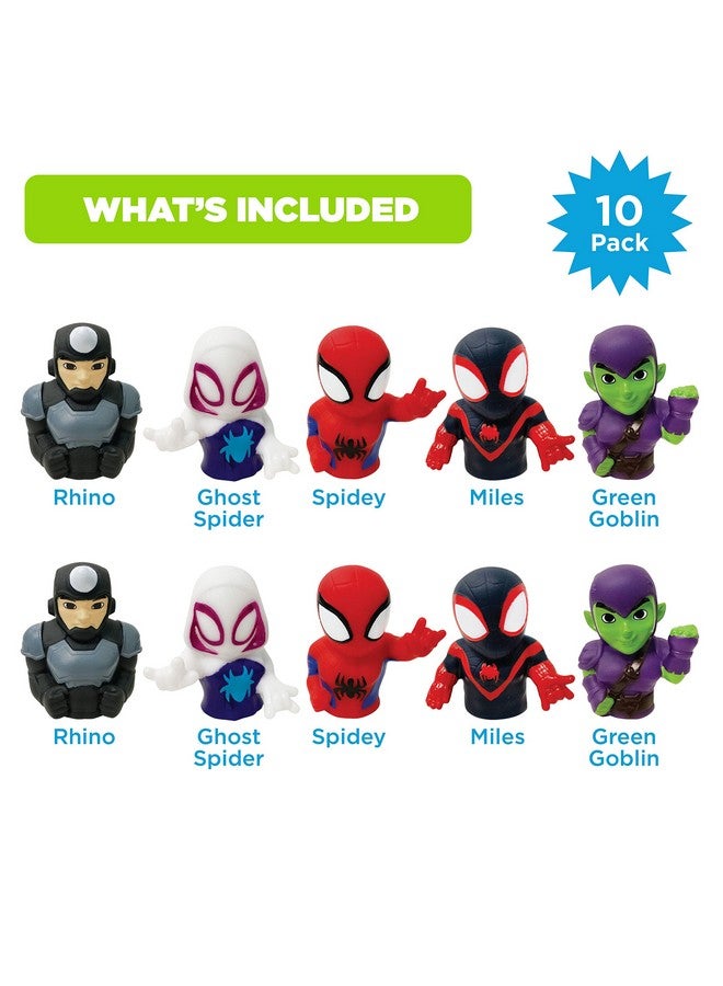 ginsey Spidey & His Amazing Friends 10 Piece Finger Puppet Set - Party Favors, Educational, Bath, Floating Pool, Beach Toys, Playtime - Image 2