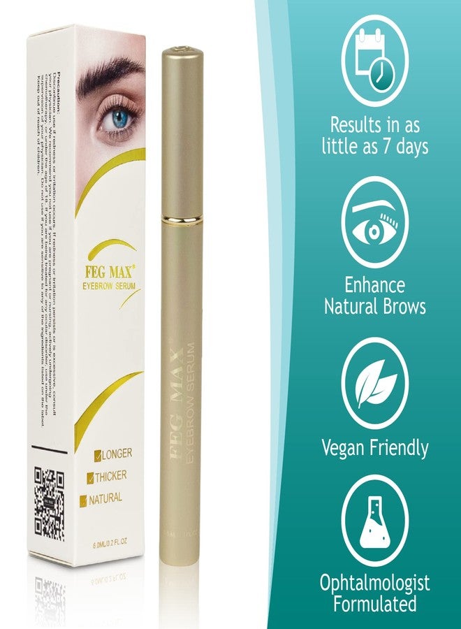 FEG Max Eyebrow Enhancer Growth Treatment Serum | Enhancing to Help Lengthen and Thicken Eyebrows | Non-irritating Brow Serum | 6ml - Image 3