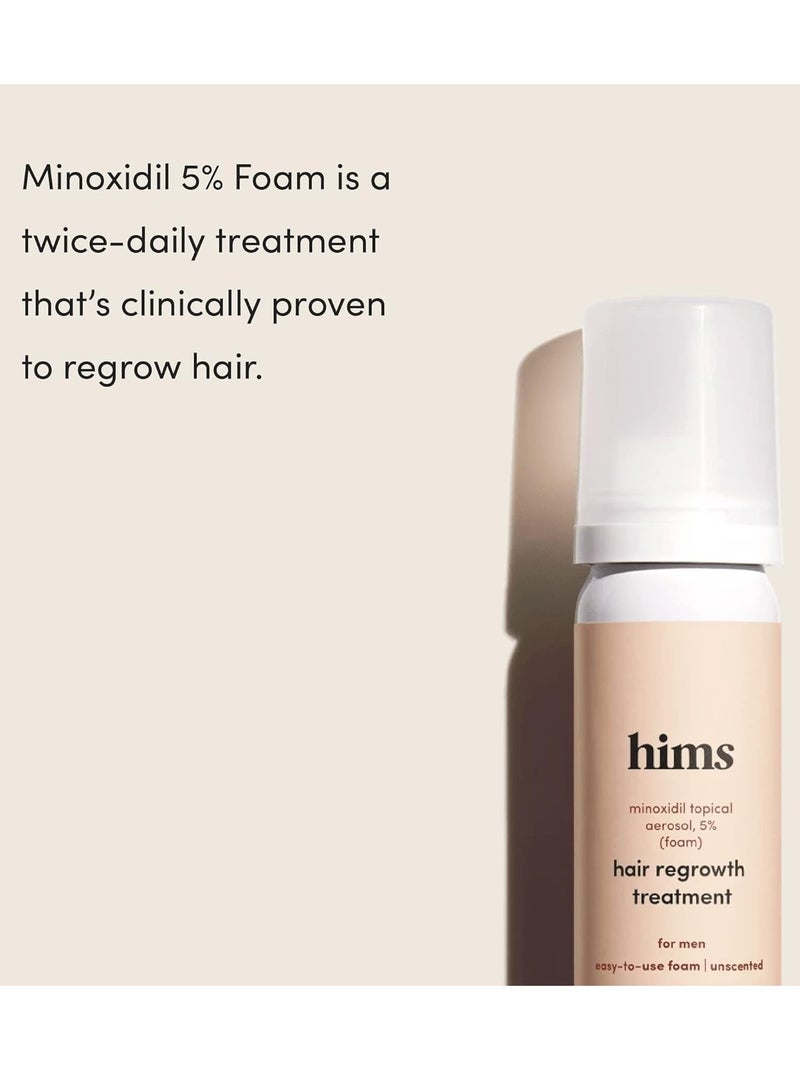 hims hims Extra Strength Hair Regrowth Treatment for Men with 5% Topical Minoxidil Foam for Hair Loss and Thinning Hair, Unscented No Drip Formula, 3 Month Supply, 3 Pack - Image 2