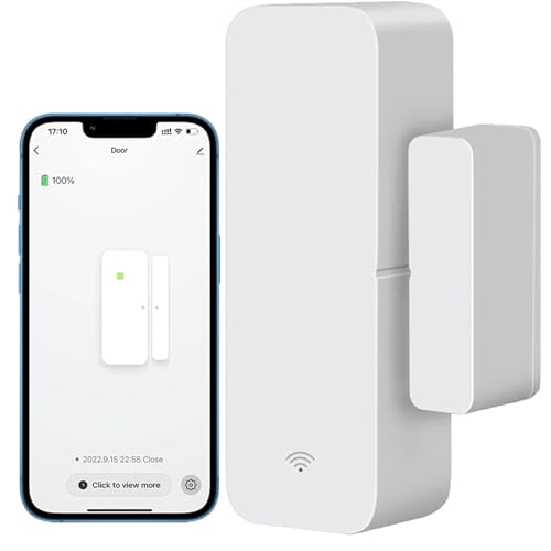 PHOVOLT WiFi Door Sensor, Tuya Smart Door Window Sensor, Smart Window Sensor Real-time Alarm Compatible with Alexa Google Assistant,Home Security Door Open Contact Sensor for Business Burglar Alert (1 Pack) - Image 1