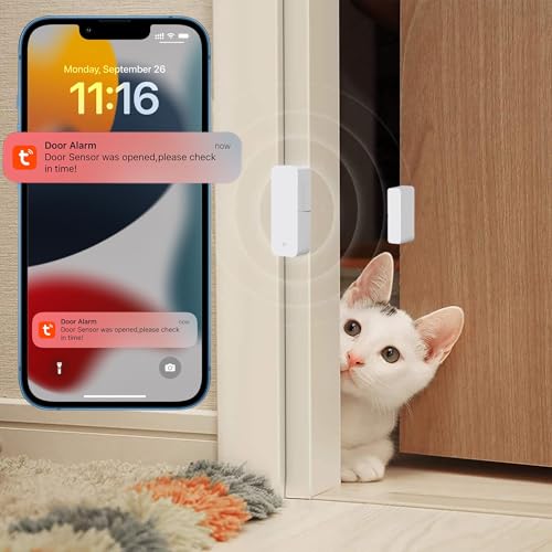 PHOVOLT WiFi Door Sensor, Tuya Smart Door Window Sensor, Smart Window Sensor Real-time Alarm Compatible with Alexa Google Assistant,Home Security Door Open Contact Sensor for Business Burglar Alert (1 Pack) - Image 3
