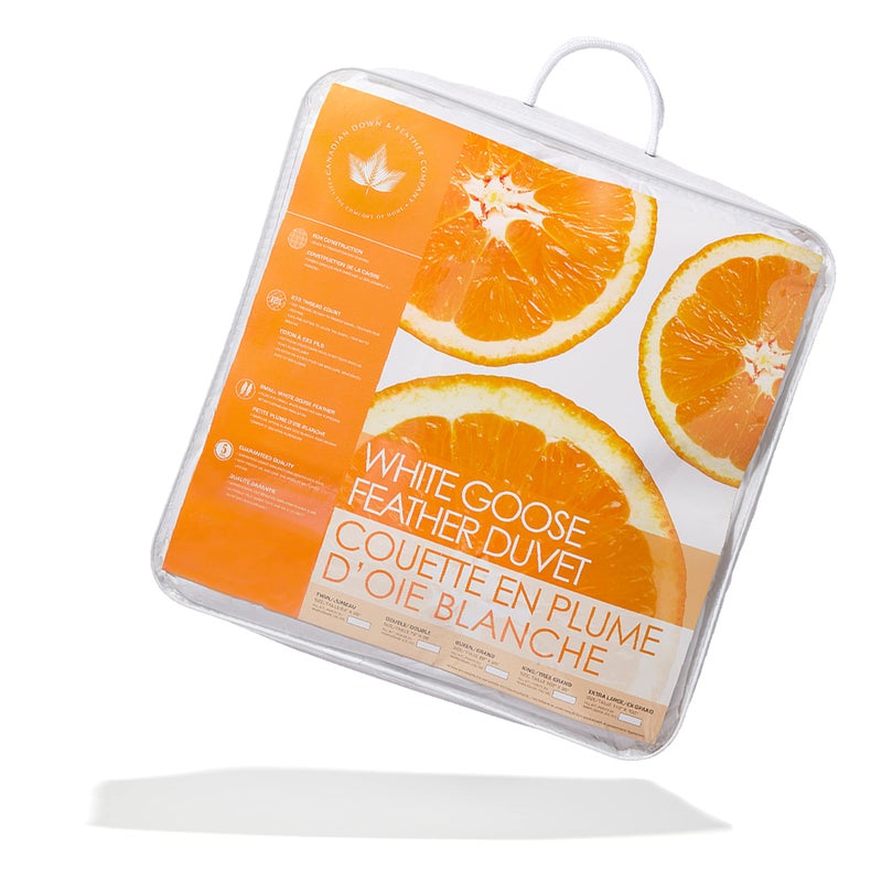 Canadian Down & Feather Company شركة الكنديين للريش والريش - لحاف دافئ من ريش الإوز الأبيض لجميع الفصول بحجم توأم - 233 عدد الخيوط قماش 100% قطن - معتمد من Oeko TEX - Image 2