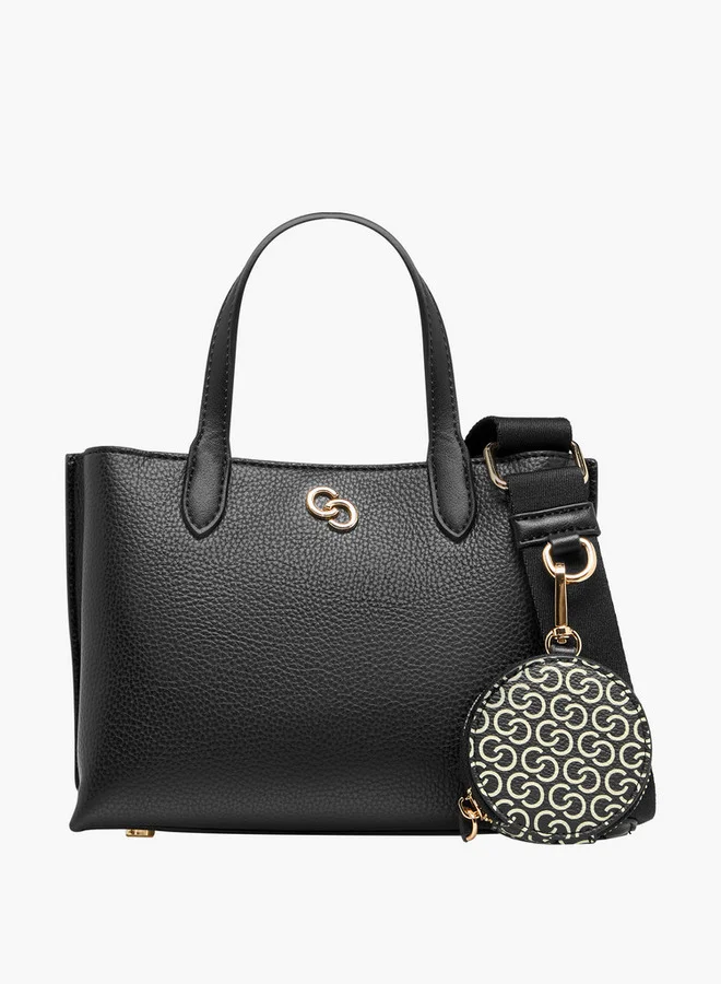 سيليست Textured Tote Bag with Detachable Strap and Button Closure