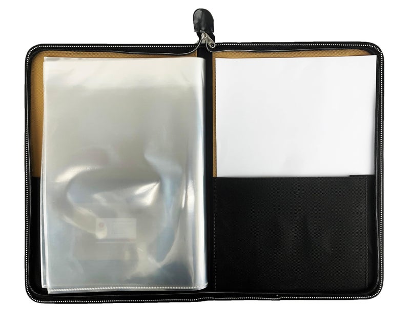 Neelgagan CB-A3-1 Executive Portfolio Folder | 20 Clear Pockets/Leaves | Professional A3 Size Document Organizer (48cm x 33.5cm) | Ideal for Artworks, Certificates & Presentations - Black - Image 4