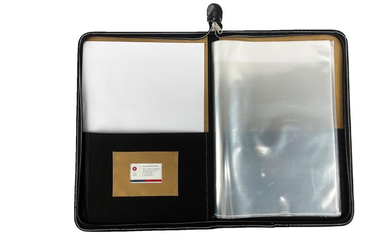 Neelgagan CB-A3-1 Executive Portfolio Folder | 20 Clear Pockets/Leaves | Professional A3 Size Document Organizer (48cm x 33.5cm) | Ideal for Artworks, Certificates & Presentations - Black - Image 2