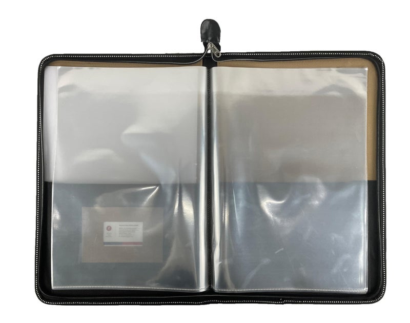 Neelgagan CB-A3-1 Executive Portfolio Folder | 20 Clear Pockets/Leaves | Professional A3 Size Document Organizer (48cm x 33.5cm) | Ideal for Artworks, Certificates & Presentations - Black - Image 3