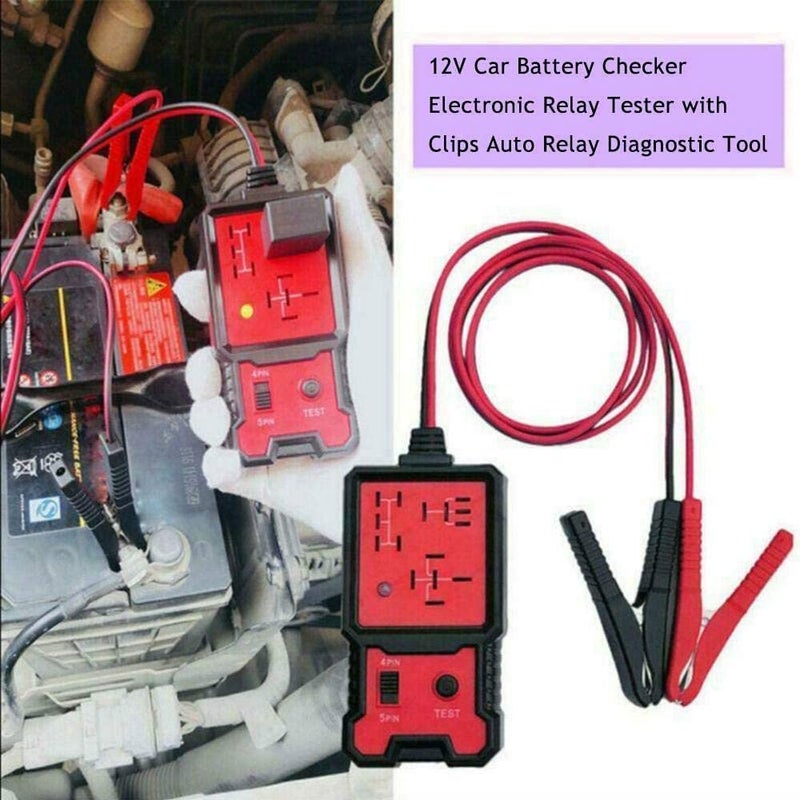 TERRIFI اختبار مرحل السيارات 12V فاحص بطارية السيارة والمولد مع مشابك أداة تشخيص تحليل مرحل إلكتروني - Image 2