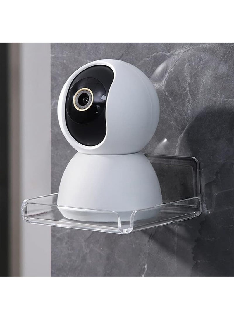 YALONG Acrylic Floating Small Wall Shelves, Mini Wall Mounted Hanging Display Shelves, Universal Adhesive Shelf Easy to Install No Drill, for Security Cameras, Baby Monitors, Smart Speaker, 2 Pcs - Image 3
