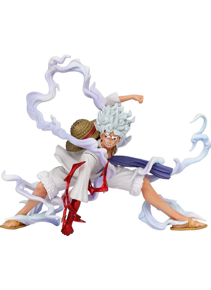 Generic - Toy Model Luffy Squatting Second Gear Fruit Awakening White Hair Anime Hand-made Ornaments - Image 1