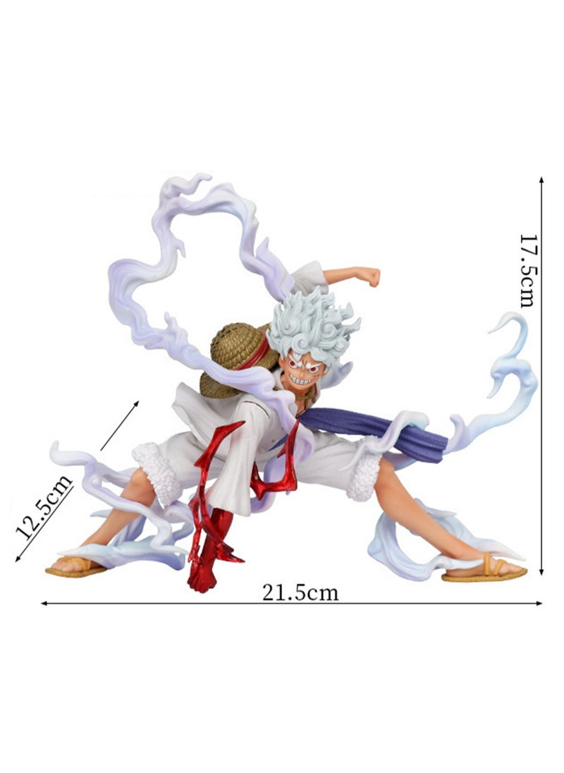 Generic - Toy Model Luffy Squatting Second Gear Fruit Awakening White Hair Anime Hand-made Ornaments - Image 1
