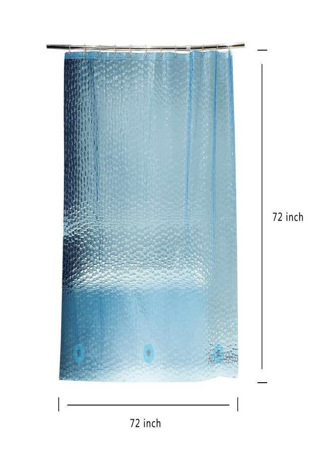 jssablo Blue Shower Curtain Liner, 100% Waterproof EVA 3D Shower Curtains with 3 Duty Heavy Bottom Magnets and 12 Rust Proof Grommets, 72x72 Weighted Shower Liner for Shower Stall, Bathtubs - Image 5