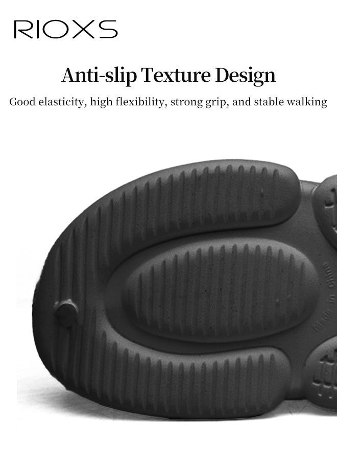 RIOXS Men's Flip Flops, Ultra Soft Thong Slippers With Arch Support, Lightweight Cloud Open Toe Shoes, Comfy Flip-flops for Men, Anti-slip Bath Shower Slipper, Thick Cushion Slide Slippers, Classic Flip Flop For Home, Beach, Garden, Indoor Outdoor Flip Flops Black  - Image 5