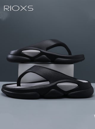 Men Flip Flops, Ultra Soft Thong Slippers with Arch Support, Lightweight Comft Men's Flip Flop, Soft Cloud Open Toe Flip-Flops for Men, Anti-slip Bath Shower Slipper, Thick Cushion Slide Slippers, Stylish Y-shaped Slippers for Male, Thong Sandals for Beach Garden Indoor Outdoor, Black Flips-Flops - view 4