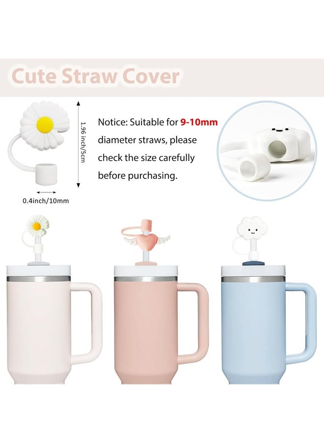 مجموعة ملحقات الأكواب تتضمن 6 قطع من سدادات السيليكون المانعة للانسكاب، و2 غطاء ماصة للماصات مقاس 9-10 مم، وقطعة واحدة من غطاء السيليكون للأكواب سعة 40 أونصة و30 أونصة (شفاف). - Image 2