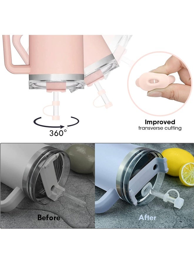مجموعة ملحقات الأكواب تتضمن 6 قطع من سدادات السيليكون المانعة للانسكاب، و2 غطاء ماصة للماصات مقاس 9-10 مم، وقطعة واحدة من غطاء السيليكون للأكواب سعة 40 أونصة و30 أونصة (شفاف). - Image 4