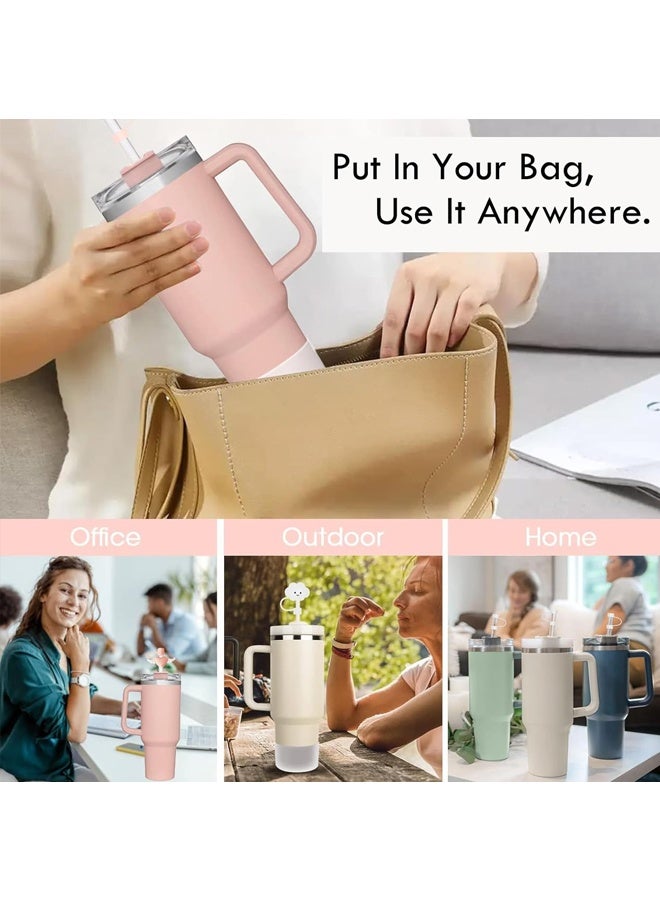 مجموعة ملحقات الأكواب تتضمن 6 قطع من سدادات السيليكون المانعة للانسكاب، و2 غطاء ماصة للماصات مقاس 9-10 مم، وقطعة واحدة من غطاء السيليكون للأكواب سعة 40 أونصة و30 أونصة (شفاف). - Image 5