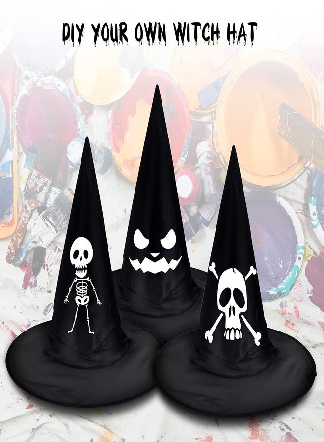 LINAYE Halloween Witches Hat XL Kit - 8 PCS Black Witch Hats with Hanging Rope,16 PCS 3D Bat,Spider Web,Creepy Cloth Halloween Hanging Decoration Decor Wizard Hats - Image 5